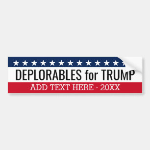 Autocollant De Voiture Déplorables pour Trump - peut passer à 2020