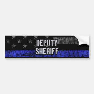 Autocollant De Voiture Deputy Sheriff Distressed Flag