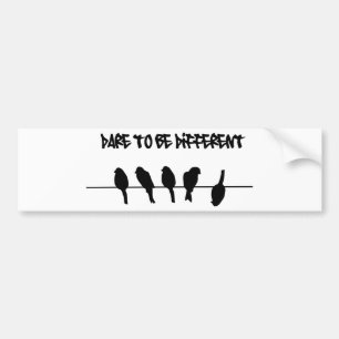 Autocollant De Voiture Des oiseaux sur un fil - osez être différent