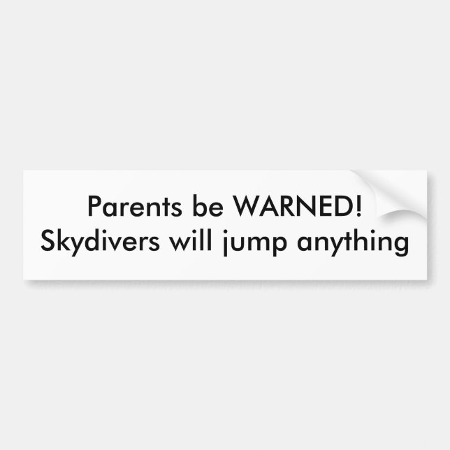 Autocollant De Voiture Des parents SOIENT AVERTIS ! Les parachutistes (Devant)