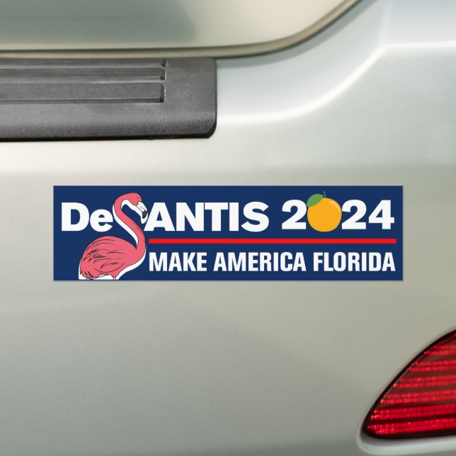 Autocollant De Voiture DeSantis 2024 Make America Florida Flamant rose (En voiture)