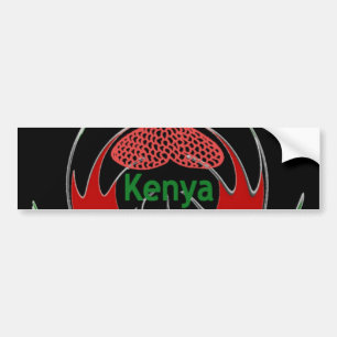 Autocollant De Voiture Design du Bouclier kenyan : Drapeau de papillon.