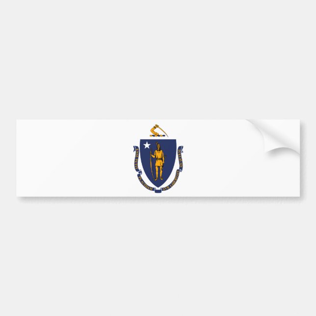 Autocollant De Voiture Design du drapeau d'État du Massachusetts (Devant)