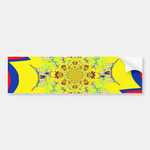 Autocollant De Voiture Design en damas floral brillant et coloré