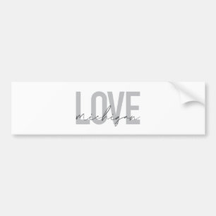 Autocollant De Voiture Design simple, moderne, urbain, cool Love Michigan