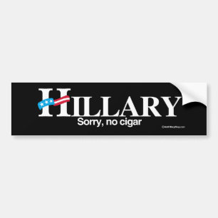 Autocollant De Voiture Désolé aucun cigare - Anti-Hillary - blanc - .png