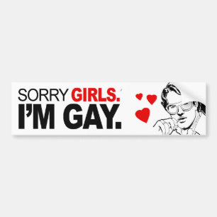 AUTOCOLLANT DE VOITURE DÉSOLÉ LES FILLES JE SUIS GAY