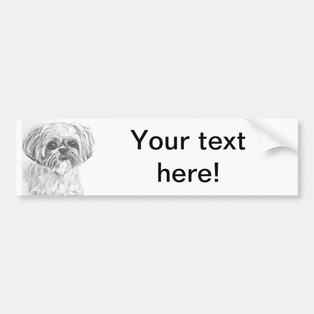 Autocollant De Voiture Dessin de Shih Tzu (Devant)