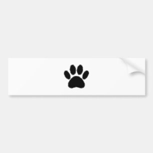 Autocollant De Voiture Dessin Paw Chien En Noir