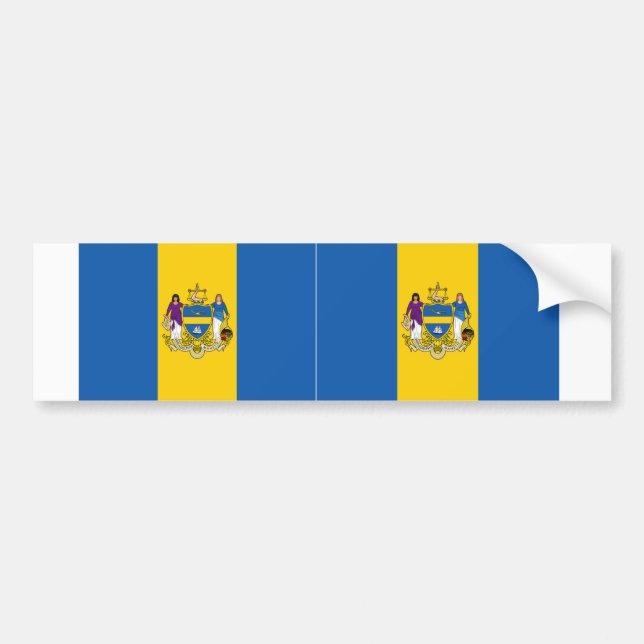 Autocollant De Voiture Deux drapeaux de Philadelphie (Devant)