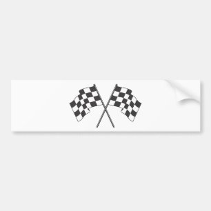Autocollant De Voiture Deux ont croisé les drapeaux checkered