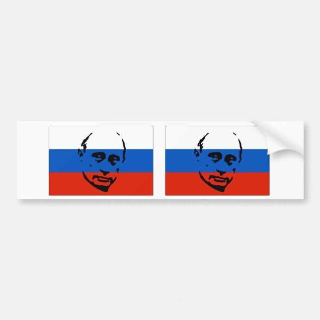 Autocollant De Voiture DEUX Vladimir Poutine/drapeau russe (Devant)