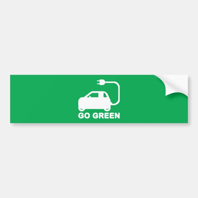 Autocollant De Voiture Devenez écolo ~ Conduite de voitures électriques (Devant)