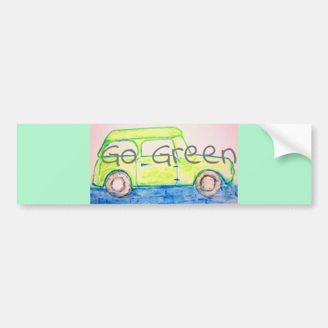 Autocollant De Voiture devenez écolo de voiture verte cool (Devant)