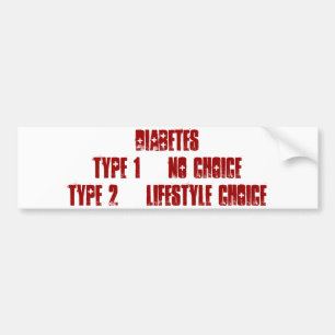 Autocollant De Voiture Diabète 1 contre le bumpersticker 2