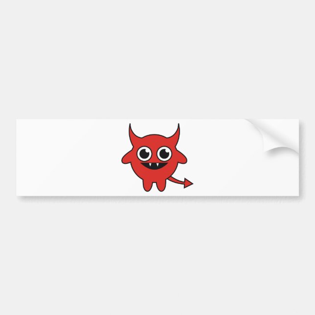 Autocollant De Voiture Diable rouge mignon (Devant)