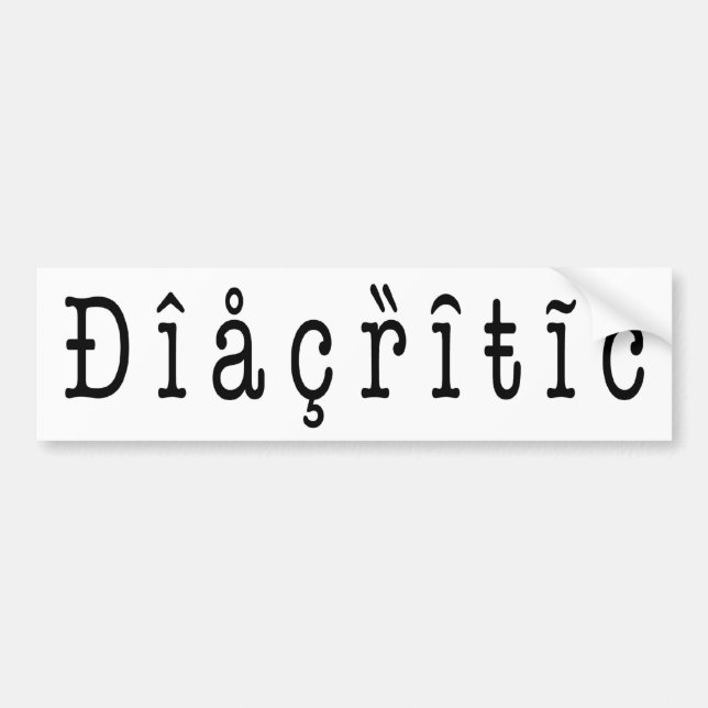 Autocollant De Voiture Diacritique (Devant)