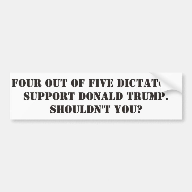 Autocollant De Voiture Dictateurs Support Donald Trump (Devant)