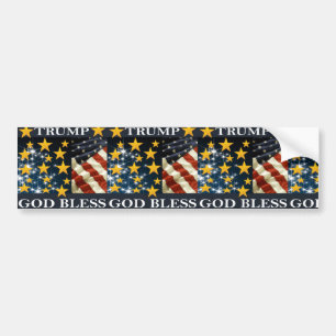AUTOCOLLANT DE VOITURE DIEU BLESS TRUMP