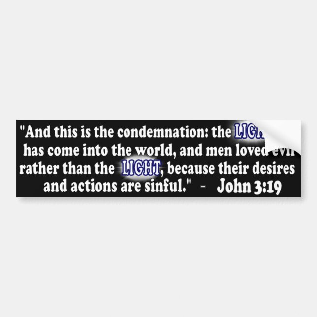 Autocollant De Voiture Dieu est lumière (Devant)