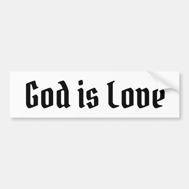 Autocollant De Voiture Dieu est un Sticker de pare-chocs d'amour (Devant)