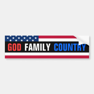 Autocollant De Voiture Dieu, famille, pays