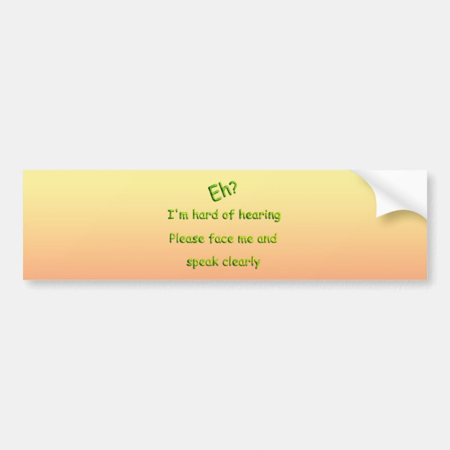 Autocollant De Voiture Difficile à entendre (Devant)