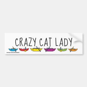 Autocollant De Voiture Dingue Cat Lady Rafers