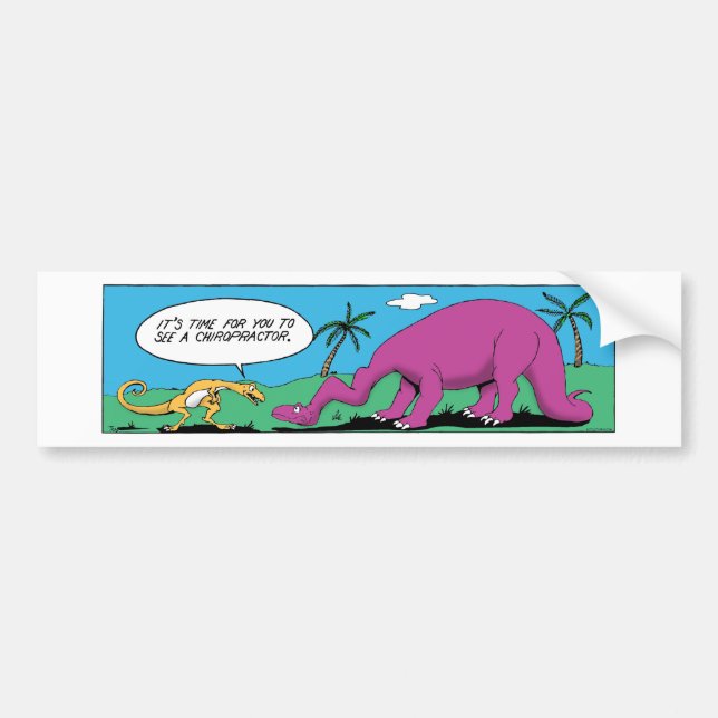 AUTOCOLLANT DE VOITURE DINOSAURE COMIQUE (Devant)