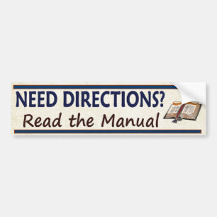 Autocollant De Voiture Directions du besoin ?  Lisez la bible drôle
