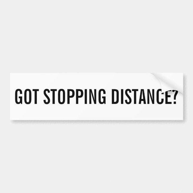 Autocollant De Voiture Distance d'arrêt obtenue ? (Devant)