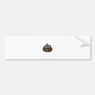 Autocollant De Voiture Distressed Angry Cartoon Poop