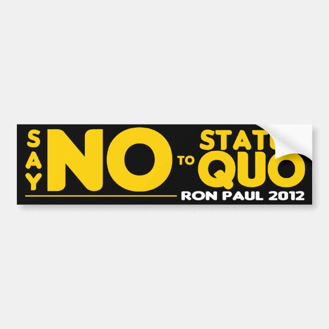 Autocollant De Voiture Dites non au statu quo (Devant)