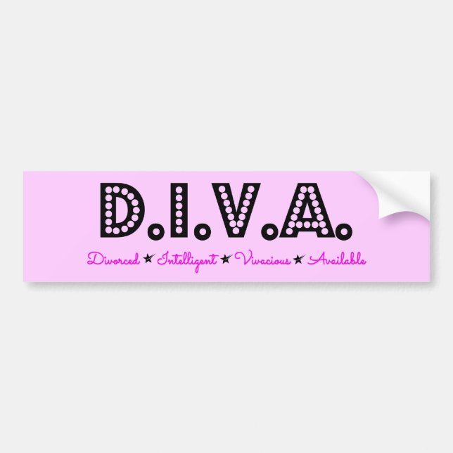 Autocollant De Voiture DIVA femme divorcée (Devant)