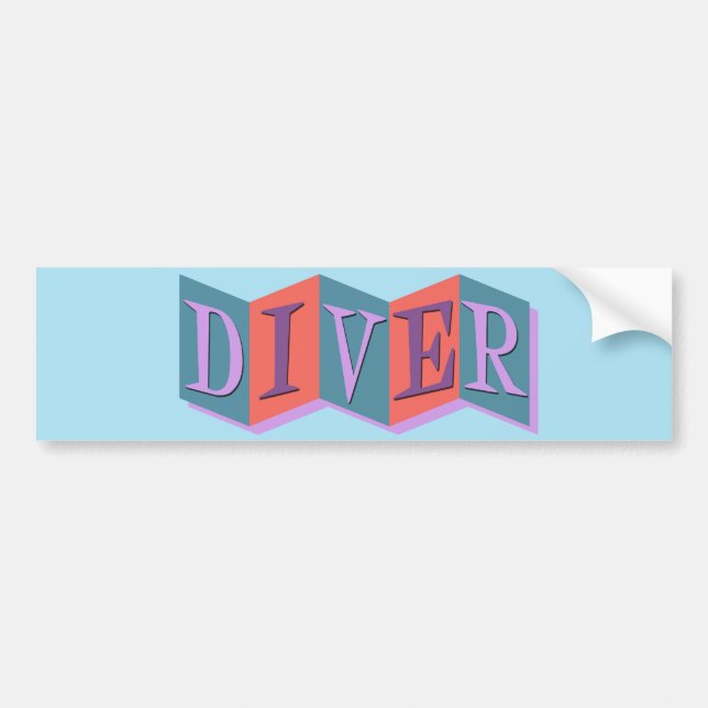 Autocollant De Voiture Diver (panneau rétro) (Devant)