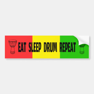 Autocollant De Voiture Djembe - Répéter le tambour du sommeil