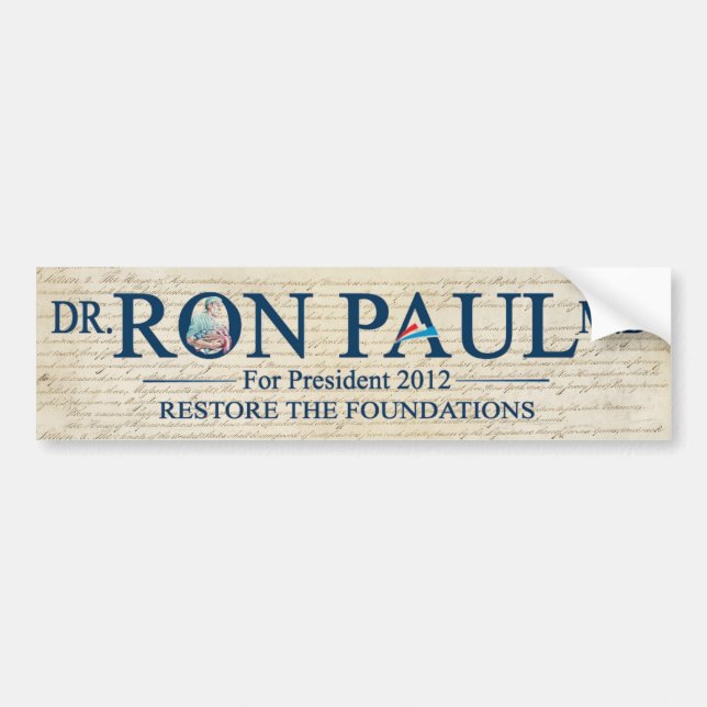 Autocollant De Voiture DM de Dr. Ron Paul pour le président 2012 (Devant)