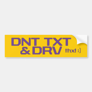 AUTOCOLLANT DE VOITURE DNT TXT ET DRV