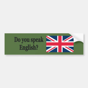 Autocollant De Voiture Do you speak English? in English. Flag bf
