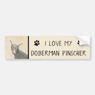 Autocollant De Voiture Doberman Pinscher Painting - Original Dog Art