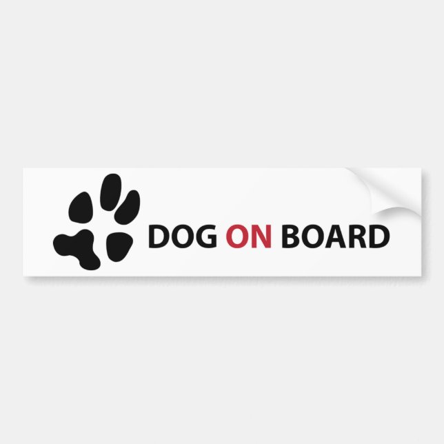 AUTOCOLLANT DE VOITURE DOG ON BOARD (Devant)