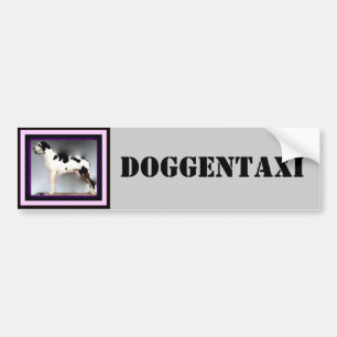 Autocollant De Voiture Dogge allemand, Great Dane, Harlekin, Taxi, autoco