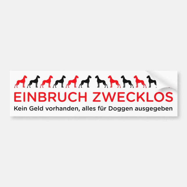 Autocollant De Voiture Doggenautoaufkleber (Devant)