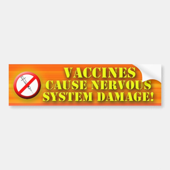 Autocollant De Voiture Dommages de système nerveux de cause de vaccins (Devant)