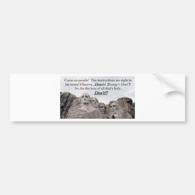 Autocollant De Voiture Donald Trump = Ne pas (Devant)