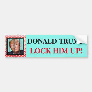 Autocollant De Voiture "DONALD TRUMP. Verrouillez-le !" et Trump en priso