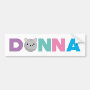 Autocollant De Voiture Donna Grey or Ginger Cat Bumper Sticker