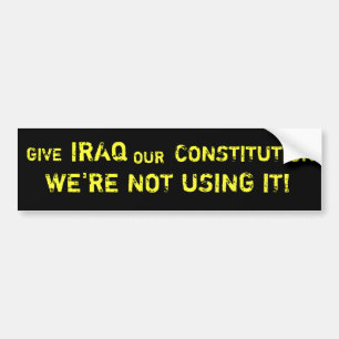 Autocollant De Voiture Donnez à l'Irak notre adhésif pour pare-chocs de