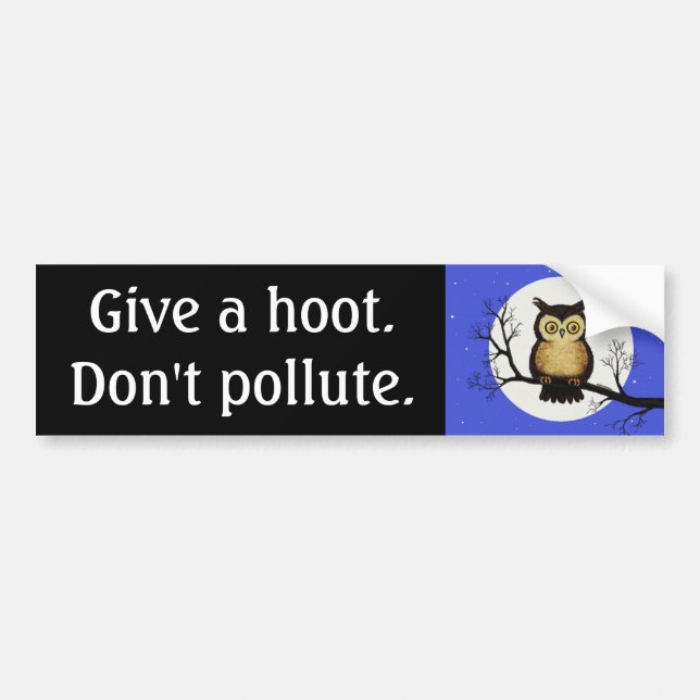 Autocollant De Voiture Donnez une huée.  Ne polluez pas (Devant)