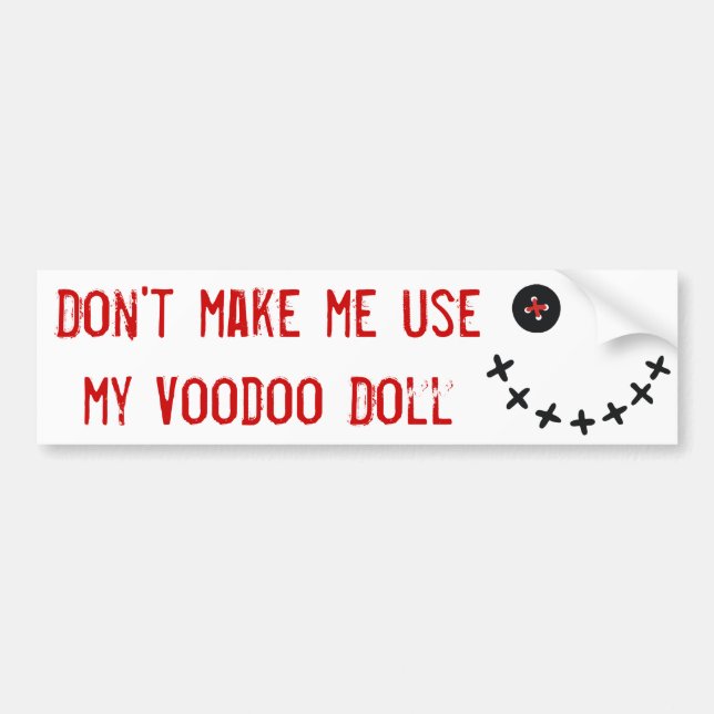 Autocollant De Voiture Don't make me usemy Voodoo Doll (Devant)